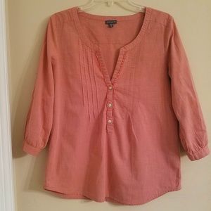 Anthropologie Lilla P Coral Tunic Top -Size Medium